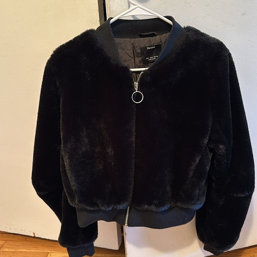 Black fur coat